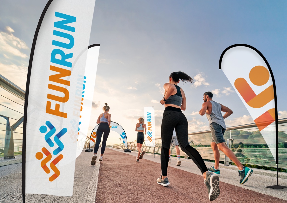 Outdoor-Werbung entlang einer Laufstrecke